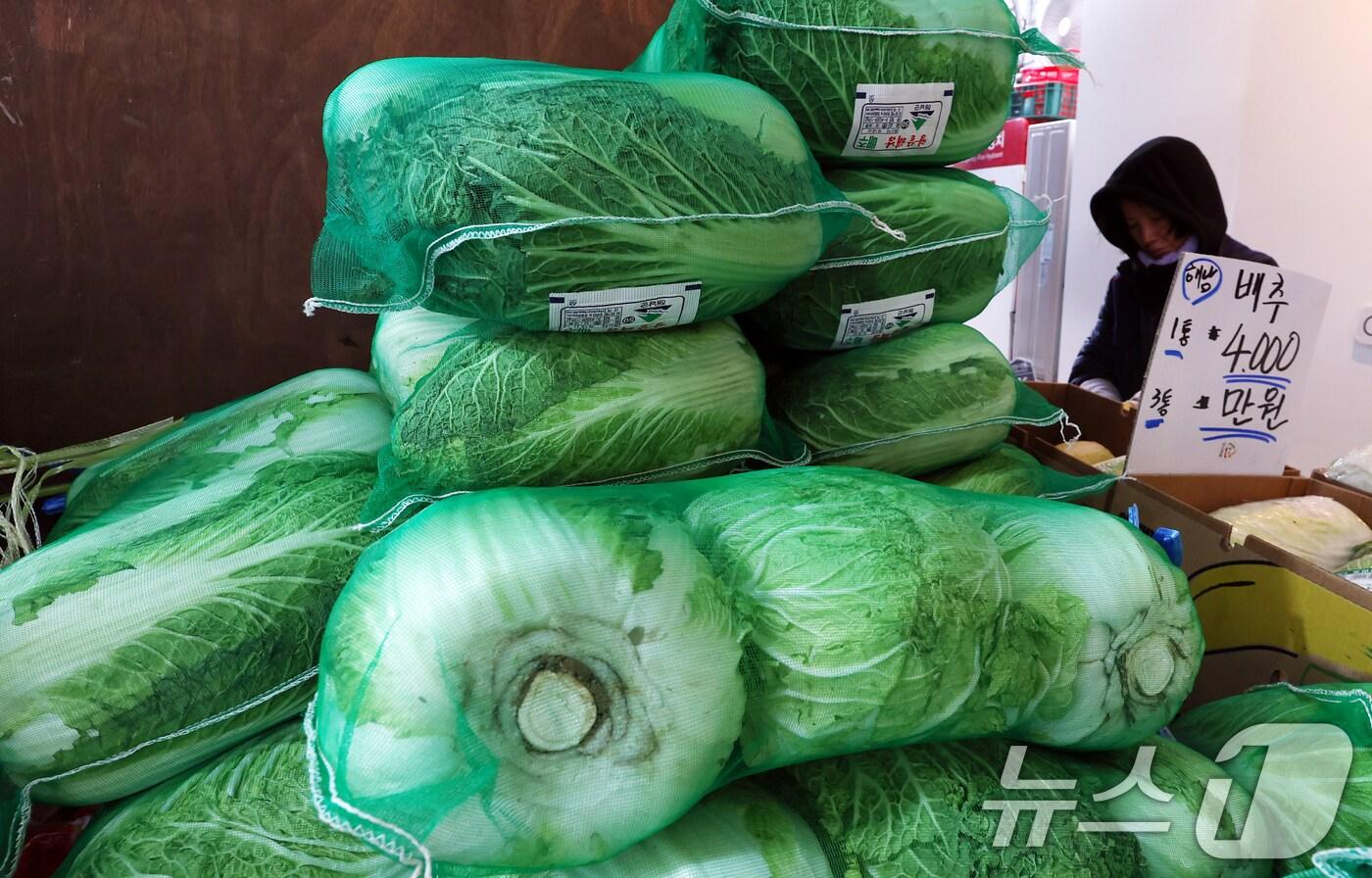 서울 서대문구 영천시장에서 시민이 장을 보고 있다.  ⓒ News1 김명섭 기자