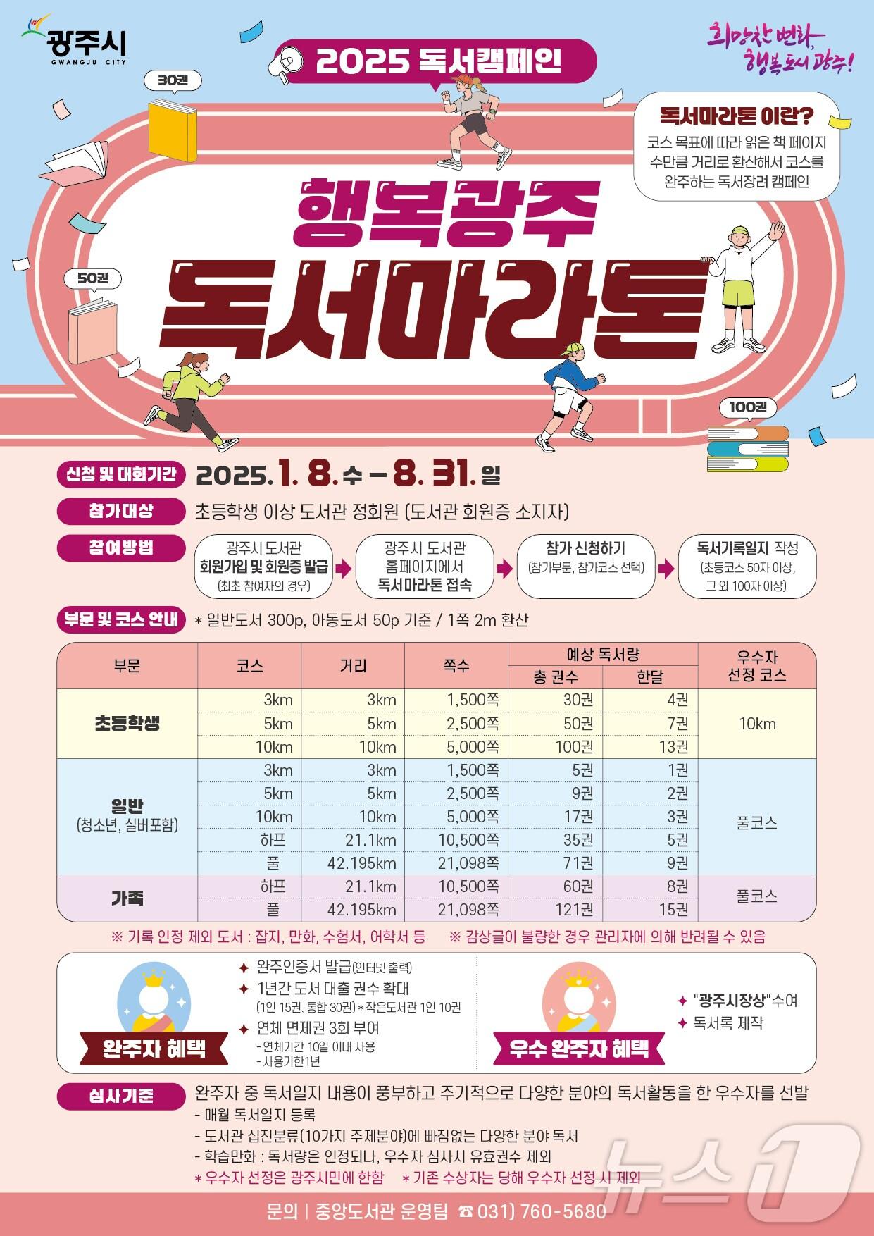 본문 이미지 - 광주시가 오는 8월까지 '2025년 행복 광주 독서 마라톤'을 운영한다.(광주시 제공)