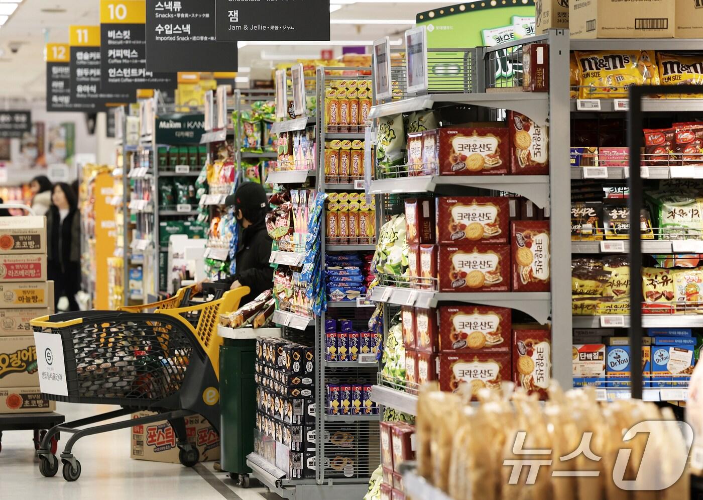서울 용산구 이마트 용산점에서 장을 보는 고객들./뉴스1 ⓒ News1 오대일 기자