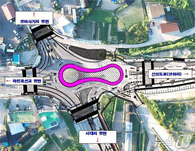 본문 이미지 - 옥천읍 쌍물방울형 회전교차로 설치  위치도&#40;옥천군 제공. 재판매 및 DB금지&#41; /뉴스1