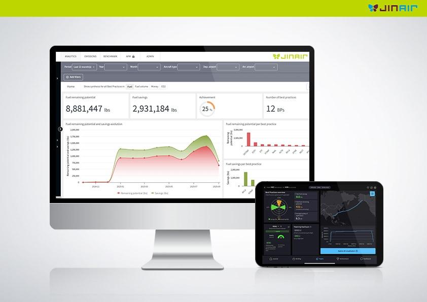 본문 이미지 - 진에어가 도입한 신규 연료 관리 시스템 '스카이브리드'(SkyBreathe)의 모습(자료사진. 진에어 제공). 2025.10.01.