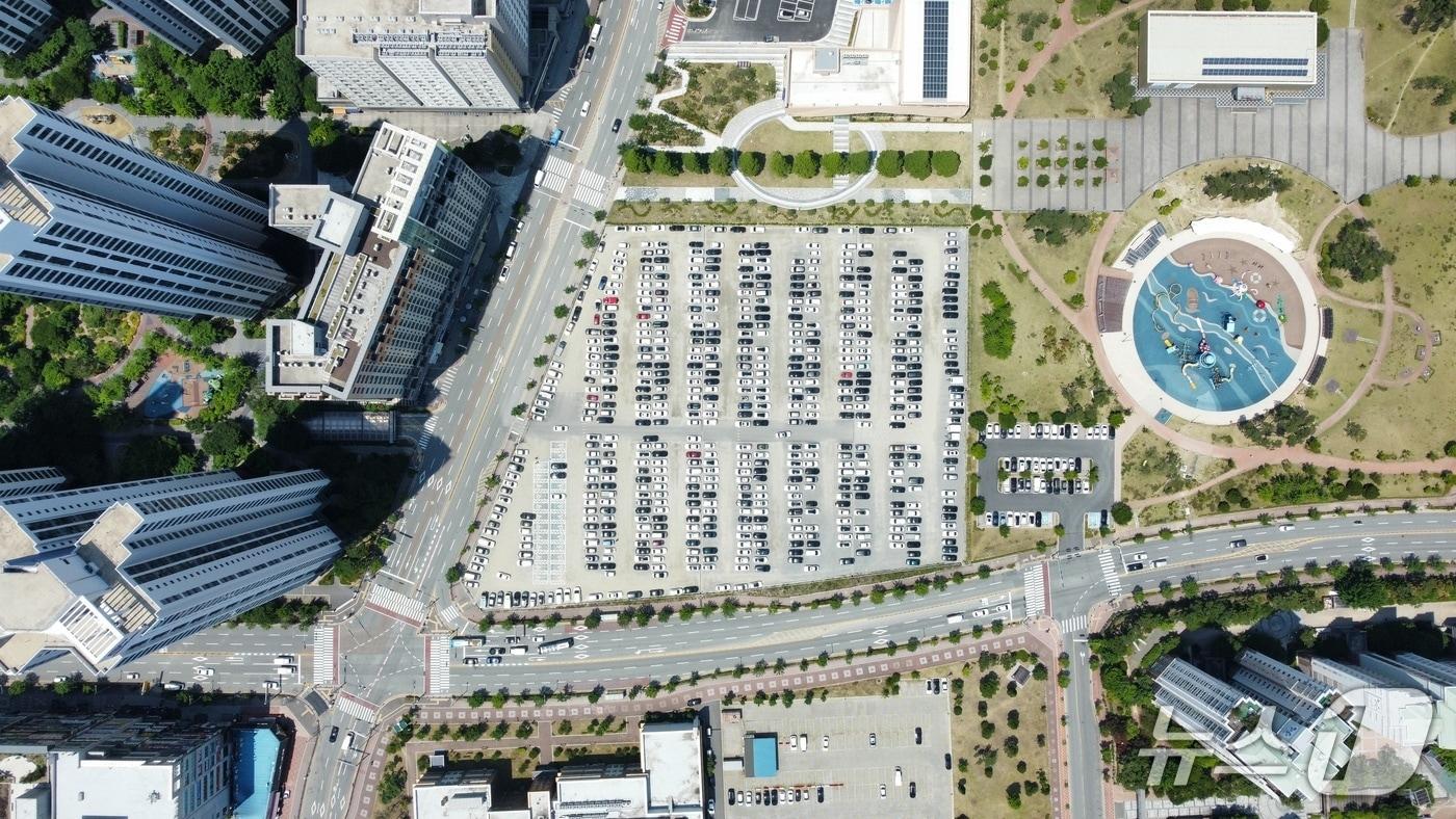 주차장으로 사용하는 청주시 복대동 복합개발 용지./뉴스1