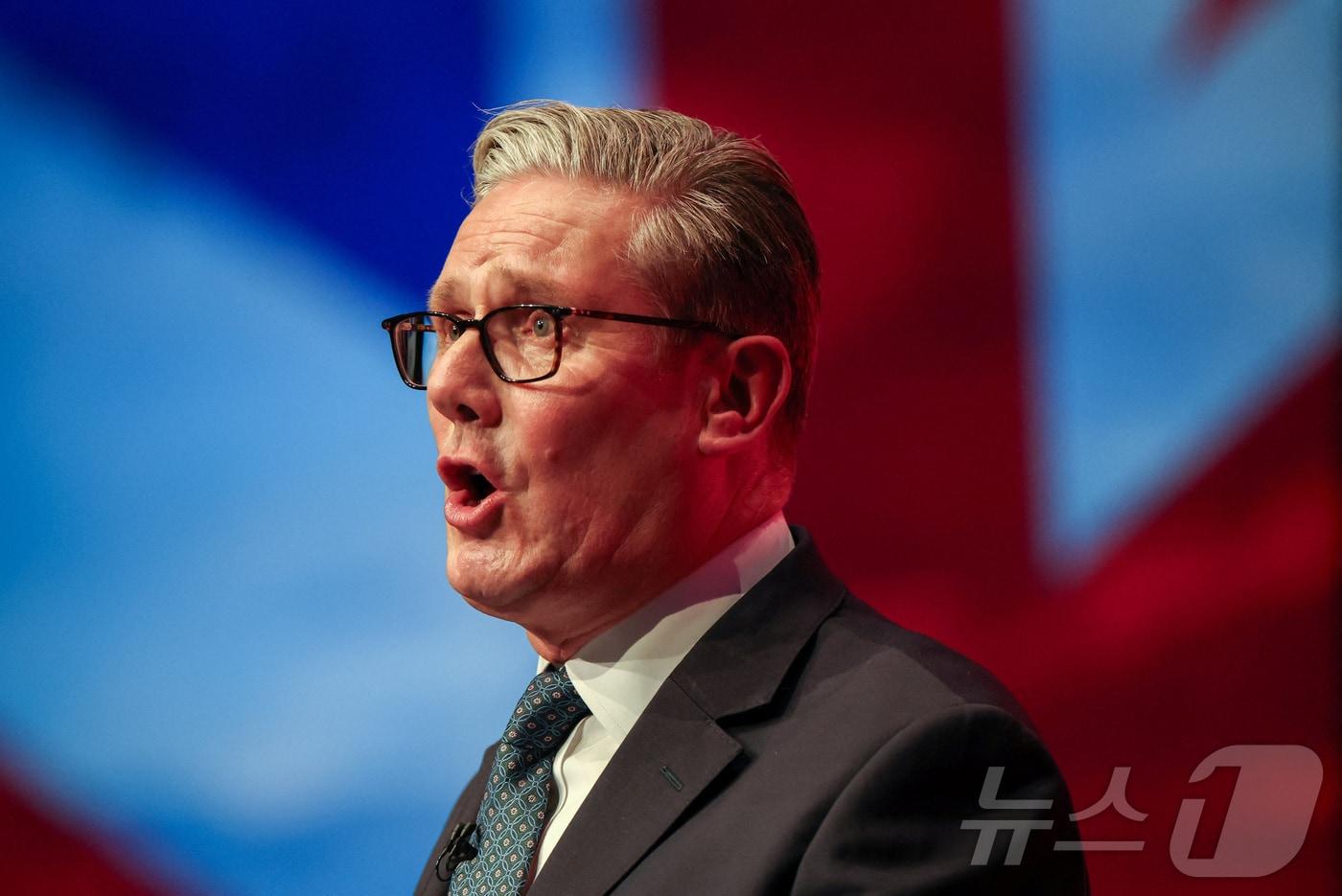 영국 노동당 정당대회에서 연설하는 키어 스타머 총리. 2025.09.30 ⓒ 로이터=뉴스1 ⓒ News1 이지예 객원기자