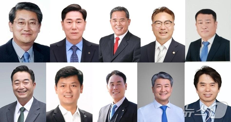 본문 이미지 - 제9회 전국동시 지방선거 구례군수 후보다. 윗줄 왼쪽부터 김순호&#40;62&#41; 군수, 문정현&#40;59&#41; 구례군체육회장, 박인환&#40;75&#41; 전 전남도의장, 선상원&#40;54&#41; 구례군의원, 신동수&#40;52&#41; 구례새마을금고 이사장, 이창호&#40;62&#41; 구례군의원, 이현창&#40;55&#41; 전남도의원, 장길선&#40;64&#41; 구례군의장,  정현택&#40;58&#41; 전 구례군 공무원, 홍봉만&#40;55&#41; 전 서울대사범대학생회장&#40;가나다 순&#41; 