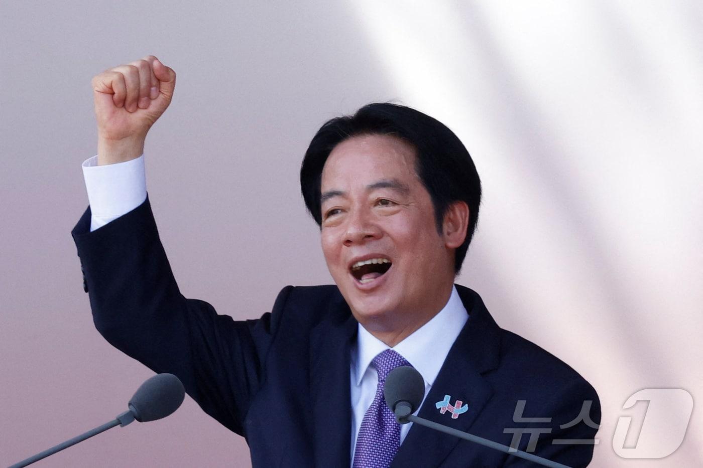 라이칭더 대만 총통이 10일 쌍십절 국경일을 맞아 대국민 연설을 하고 있다. 2025.10.10 ⓒ 로이터=뉴스1 ⓒ News1 강민경 기자