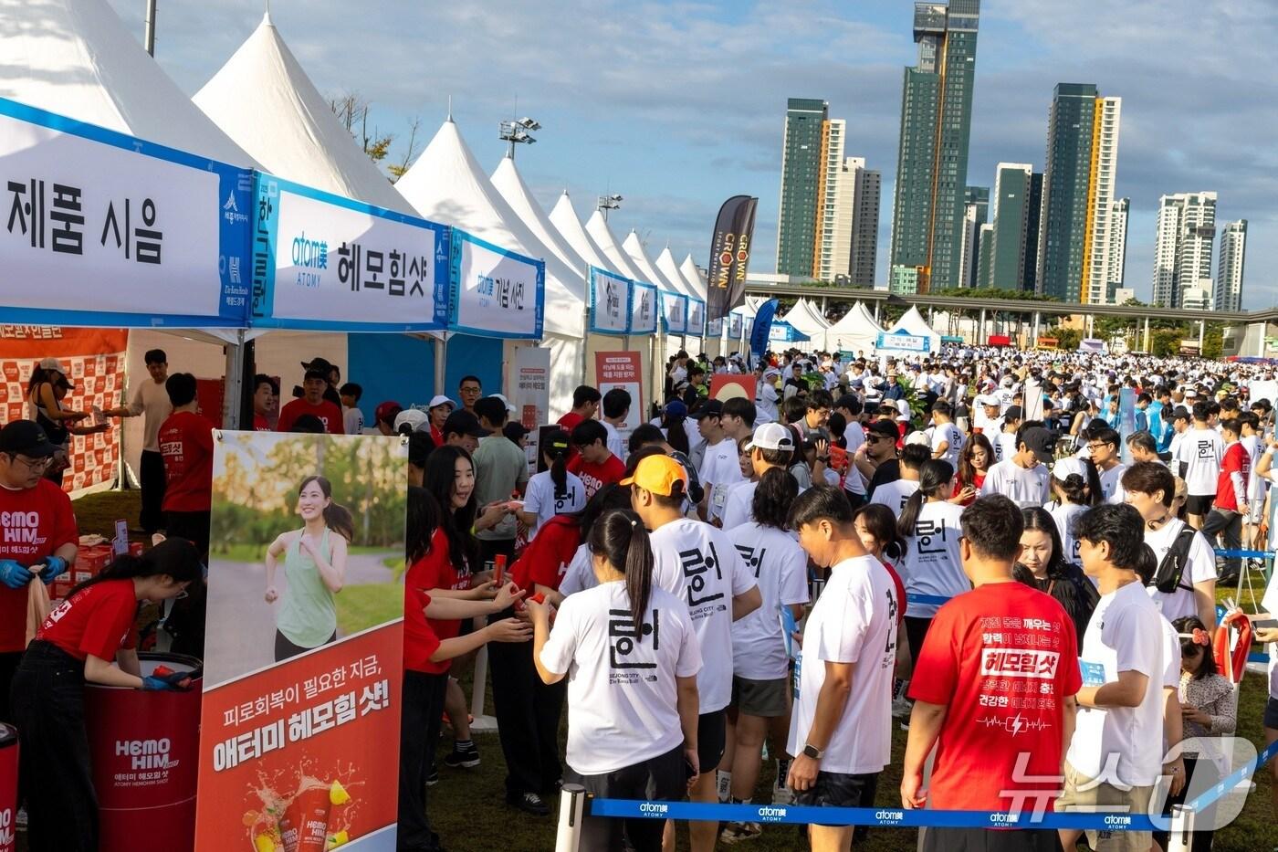 애터미 헤모힘 샷 홍보 부스 현장&#40;애터미 제공&#41;