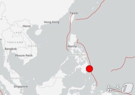본문 이미지 - 필리핀 강진.&#40;미국 지질조사국 제공&#41;