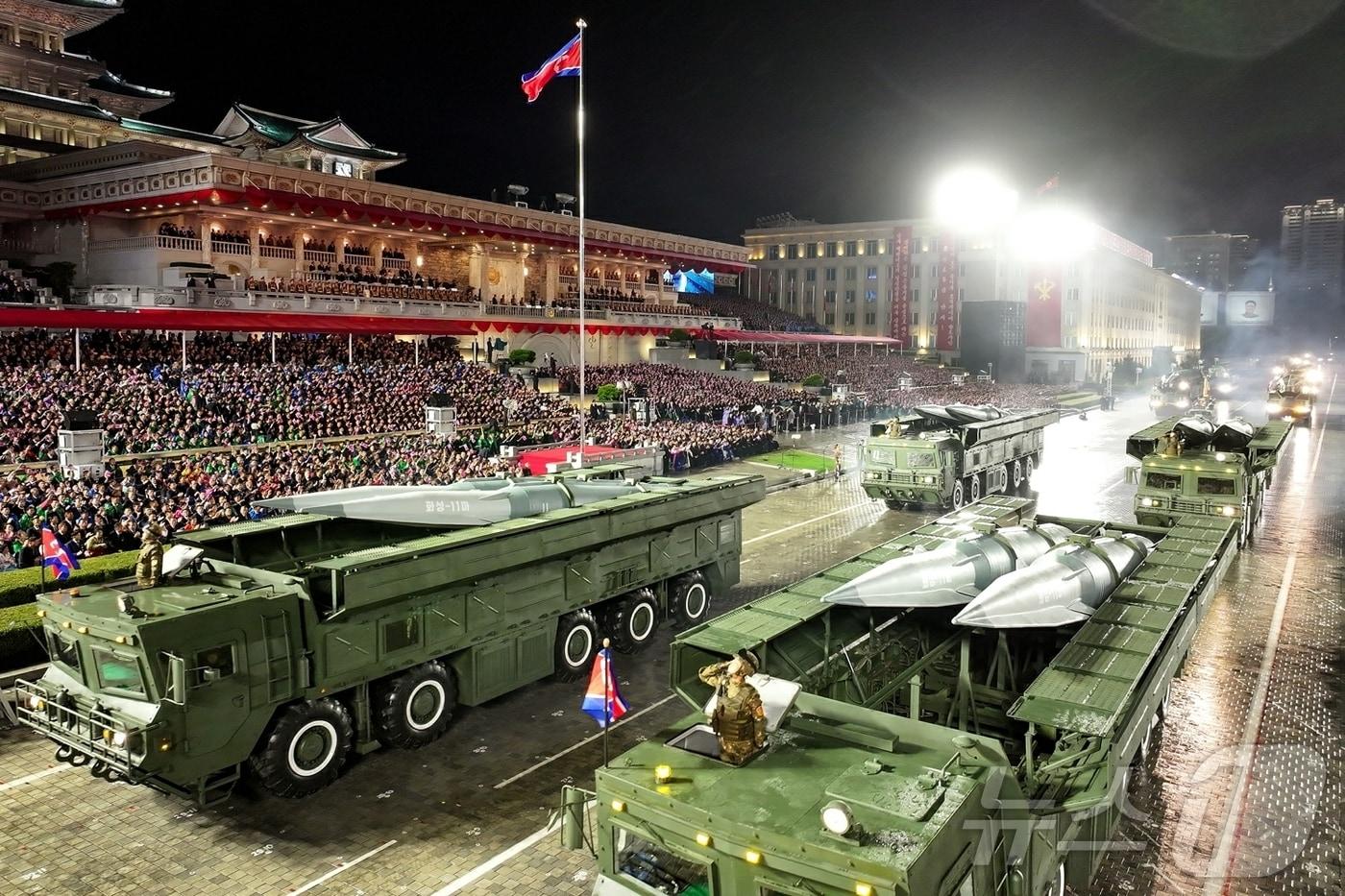 &#40;평양 노동신문=뉴스1&#41; = 북한의 신형 극초음속 단거리탄도미사일&#40;SRBM&#41;인 &#39;화성-11마&#39;의 모습. [국내에서만 사용가능. 재배포 금지. DB 금지. For Use Only in the Republic of Korea. Redistribution Prohibited] rodongphoto@news1.kr