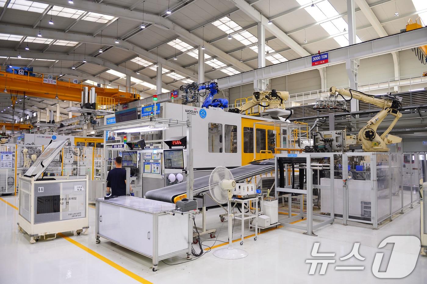 광주 자동차 부품기업 스마트공장 내부 전경./뉴스1 ⓒ News1 박준배 기자