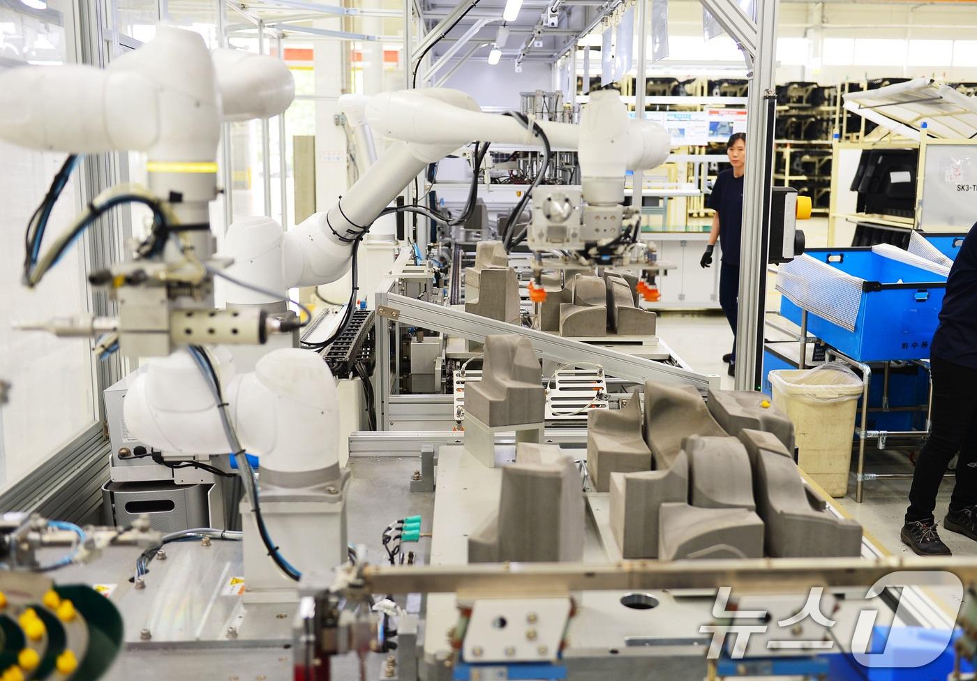 광주 자동차 부품기업 스마트공장 내부 전경./뉴스1 