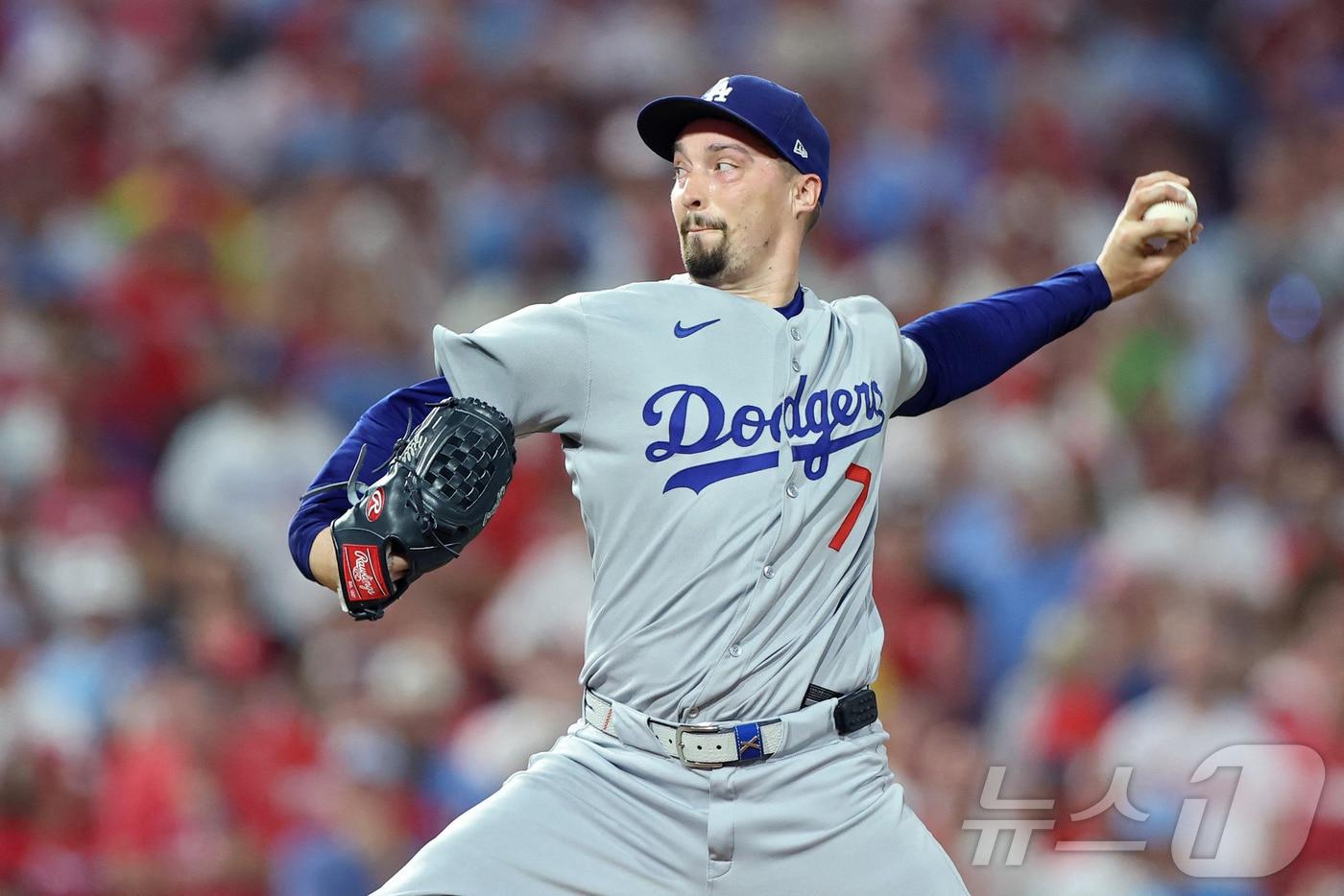 MLB 다저스 왼손 투수 블레이크 스넬이 밀워키와 내셔널리그 챔피언십시리즈 1차전 선발 투수로 나선다. ⓒ AFP=뉴스1