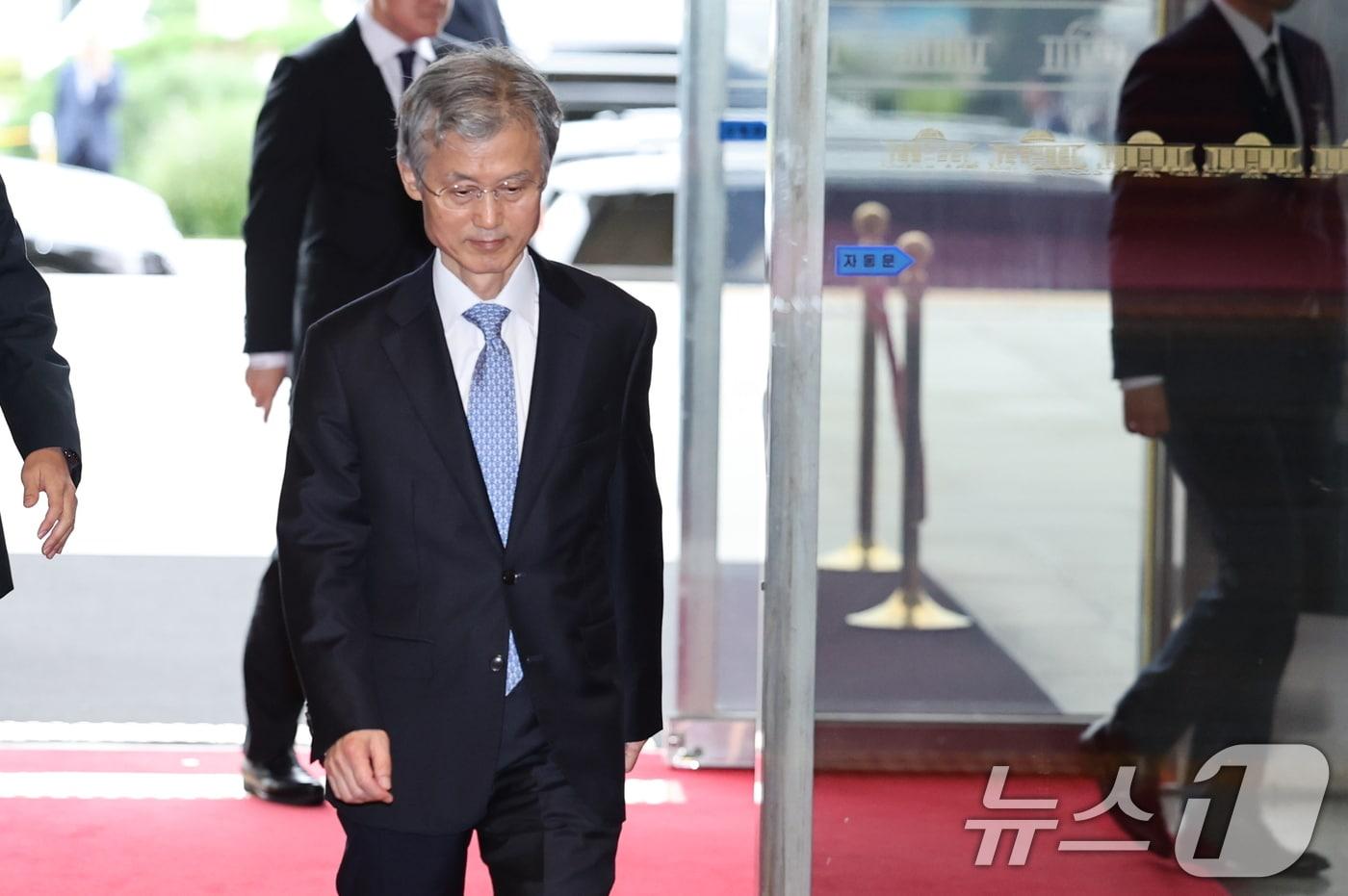 13일 국회에서 열리는 대법원 등에 대한 국정감사를 위해 국회로 들어서고 있는 조희대 대법원장. 2025.10.13/뉴스1 ⓒ News1 이승배 기자