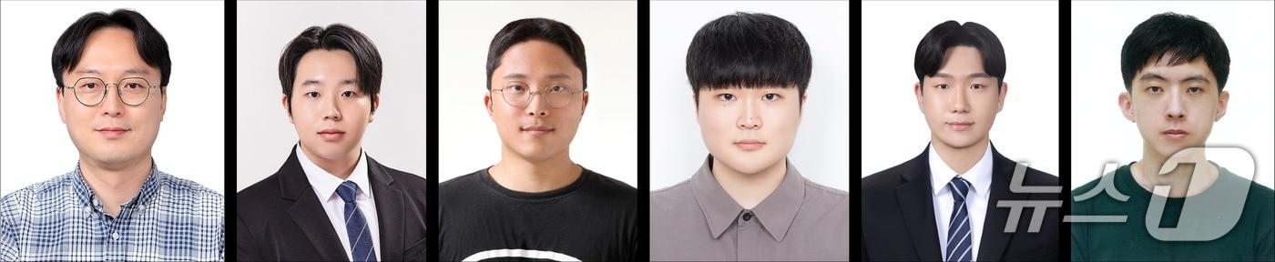 &#40;왼쪽부터&#41; GIST 김승준 교수, 강성준·김광빈 박사과정생, 김보천·박정주·신세무 석사과정생&#40;지스트 제공, 재판매 및 DB 금지&#41;/뉴스1 
