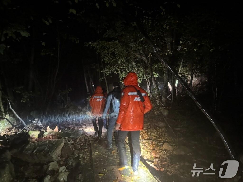 본문 이미지 - 충북 영동군 양산면 천태산에서 80대 노인이 실종돼 소방 당국이 이틀째 수색을 하고 있다.&#40;영동소방서 제공. 재판매 및 DB금지&#41; /뉴스1 
