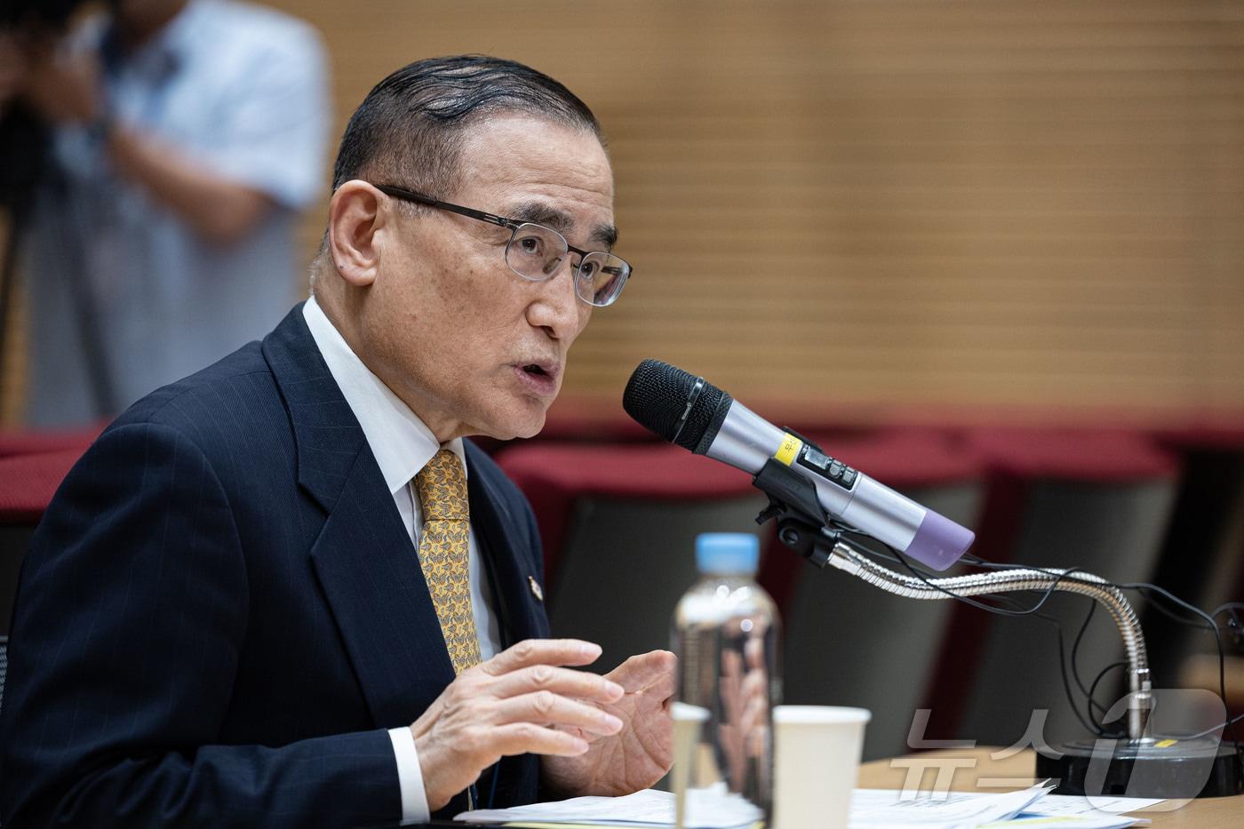 위성락 국가안보실장이 지난 15일 서울 용산 대통령실 청사에서 한국인 대상 납치·감금 범죄가 급증하는 캄보디아에 대한 대응 현황 브리핑을 하고 있다. 2025.10.15/뉴스1 ⓒ News1 이재명 기자