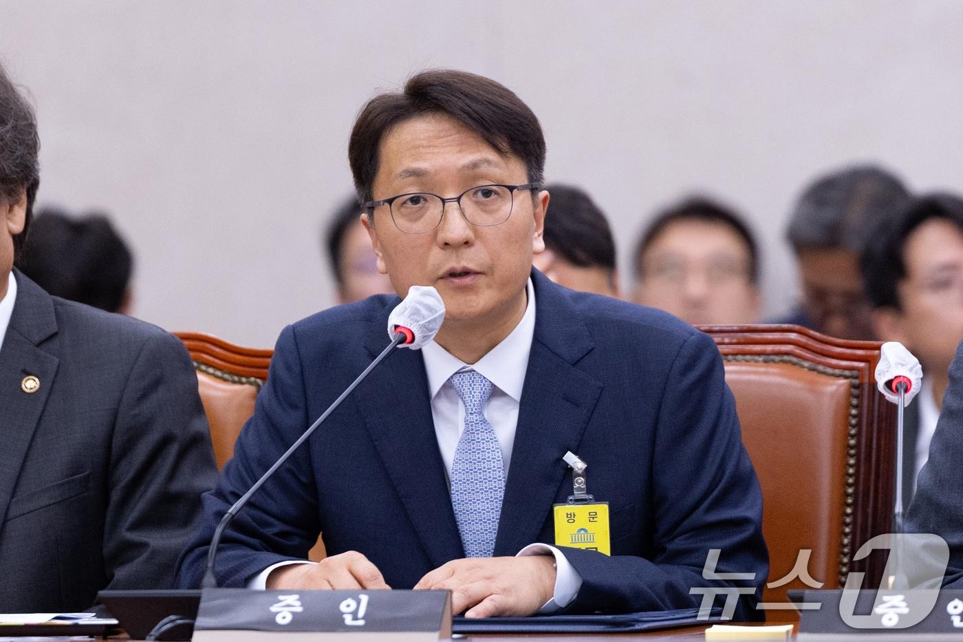 박대준 쿠팡 대표가 15일 서울 여의도 국회에서 열린 농림축산식품해양수산위원회 해양수산부 등에 대한 국정감사에 출석해 의원 질의에 답변하고 있다. 2025.10.15/뉴스1 ⓒ News1 이승배 기자