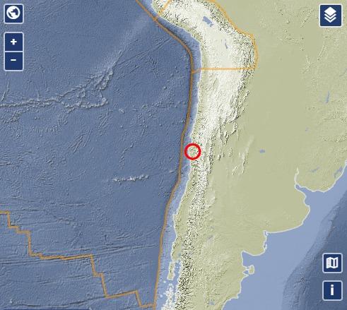 본문 이미지 - 15일(현지시간) 칠레 중부에서 규모 5.5의 지진이 발생했다. <출처=독일 지질학 연구센터(GFZ) 홈페이지 갈무리>