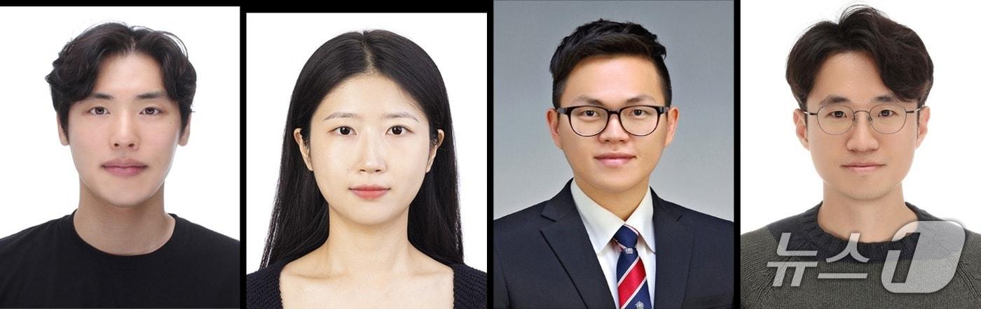 중앙대 공동연구팀 &#40;왼쪽부터&#41; 나정호 박사과정, 장서현 박사과정, 남인호 화학공학과 교수, 박승근 첨단소재공학과 교수.&#40;중앙대 제공&#41;