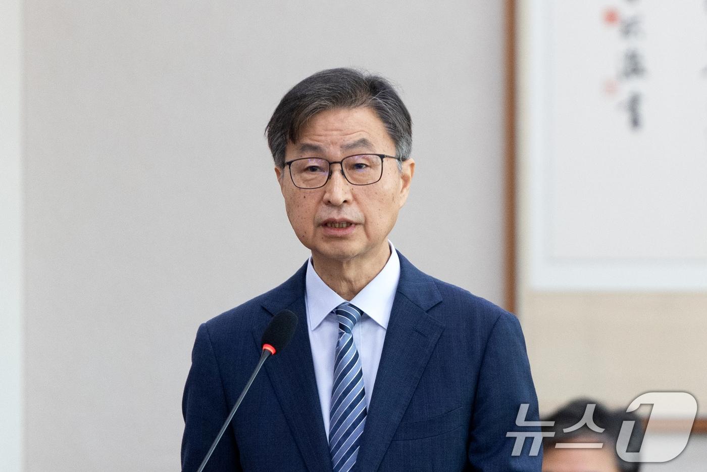 최재해 감사원장이 지난달 16일 서울 여의도 국회에서 열린 법제사법위원회 감사원 등에 대한 국정감사에 출석해 업무보고하고 있다. 2025.10.16/뉴스1 ⓒ News1 이승배 기자