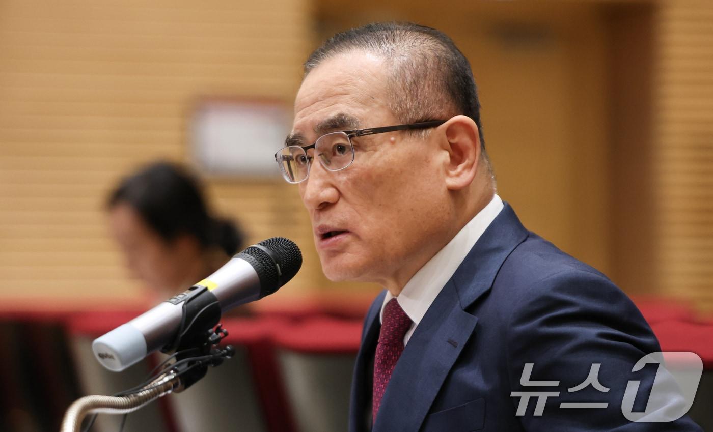 위성락 국가안보실장이 16일 서울 용산 대통령실 청사에서 열린 캄보디아 이슈의 구체적 대응 현황 브리핑에서 발언하고 있다. 2025.10.16/뉴스1 ⓒ News1 허경 기자