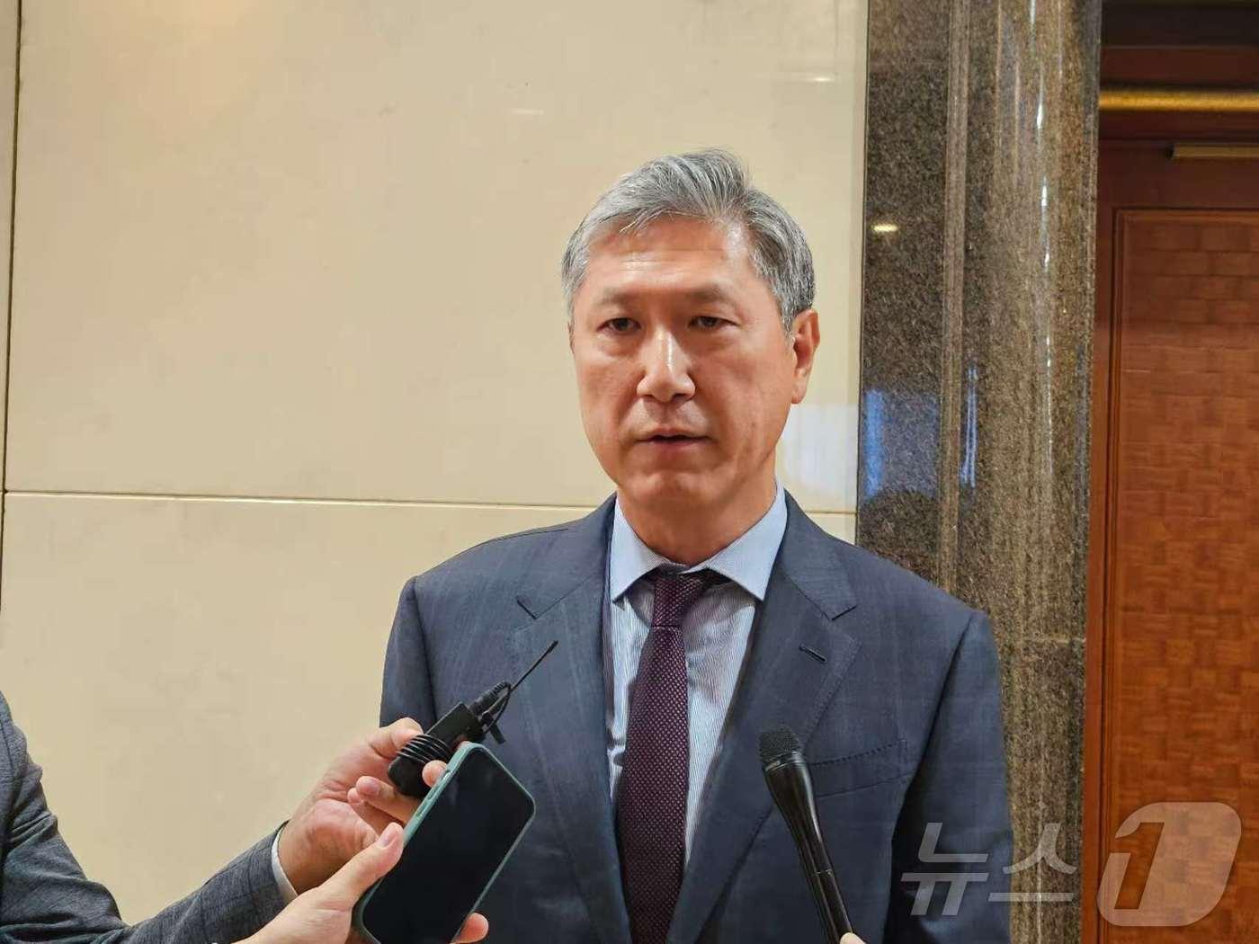 본문 이미지 - 노재헌 주중 한국대사가 16일 베이징 서우두공항에 도착했다. (베이징특파원 공동취재단) ⓒ News1 정은지 특파원