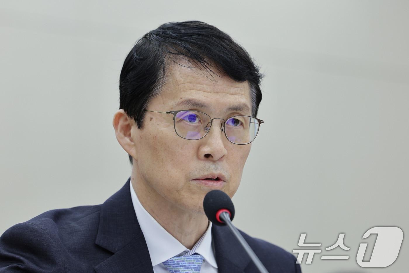 최원호 원자력안전위원장이 16일 서울 여의도 국회 과학기술정보방송통신위원회에서 열린 원자력안전위원회 등에 대한 국정감사에서 의원 질의에 답변하고 있다. 2025.10.16/뉴스1 ⓒ News1 신웅수 기자