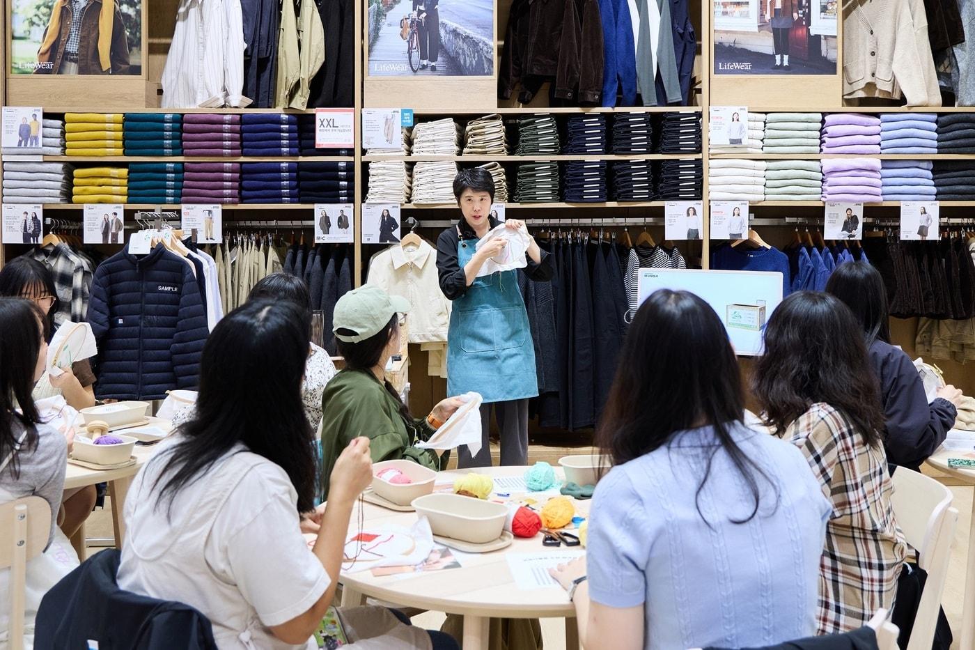 유니클로&#40;UNIQLO&#41;는 &#39;국제 수선의 날&#39;을 맞아 리유니클로&#40;RE.UNIQLO&#41; 수선 워크숍을 16일 유니클로 롯데월드몰점에서 진행했다.&#40;유니클로제공&#41;