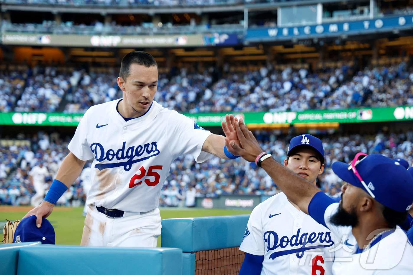 다저스가 밀워키를 꺾고 NLCS 3연승을 달렸다. ⓒ AFP=뉴스1