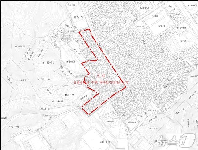본문 이미지 - 경기 안양시 '성결대학교 주변 재개발 사업' 정비예정구역 위치도.(안양시 제공. 재판매 및 DB금지)/뉴스1