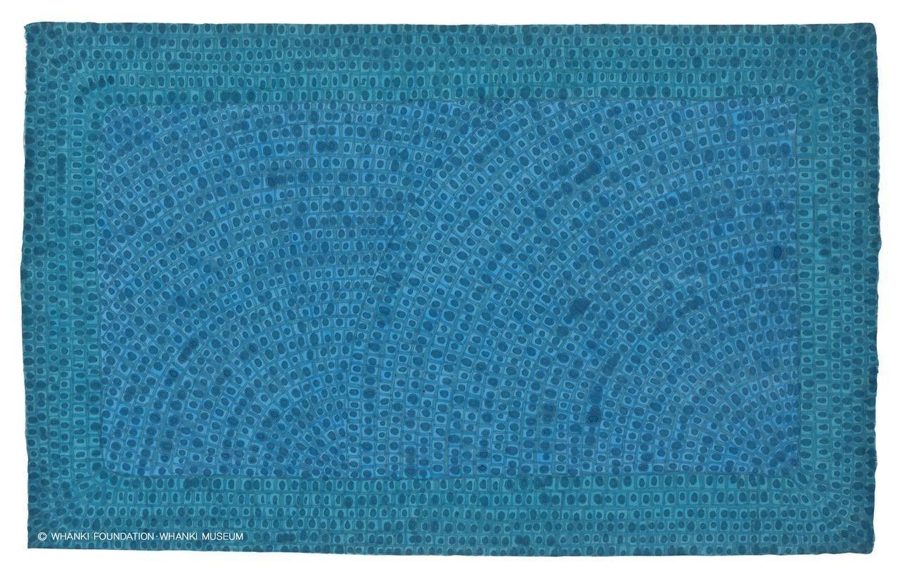 본문 이미지 - Lot. 32, 김환기1913-1974, [무제], oil on paper, 56.5&times;91cm, 1973 (서울옥션 제공)