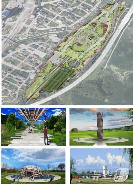 본문 이미지 - 강원 원주시의 ‘반곡·금대 관광활성화 사업’ 조감도.&#40;원주시 제공&#41;/뉴스1