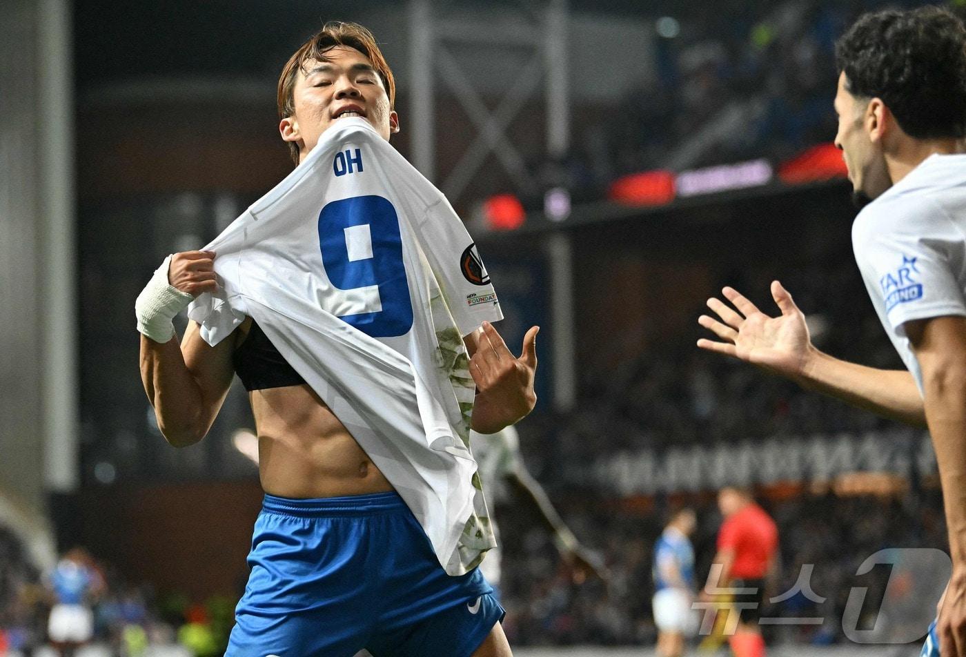 헹크 공격수 오현규. ⓒ AFP=뉴스1