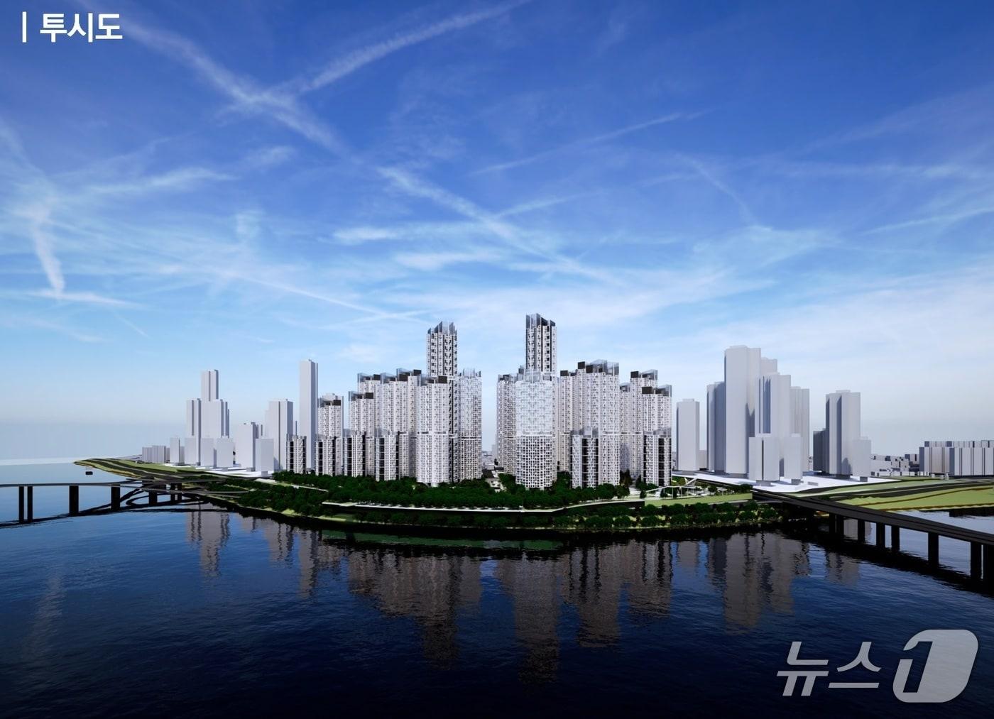 본문 이미지 - 압구정3구역 투시도 (서울시 제공) 뉴스1 ⓒ News1