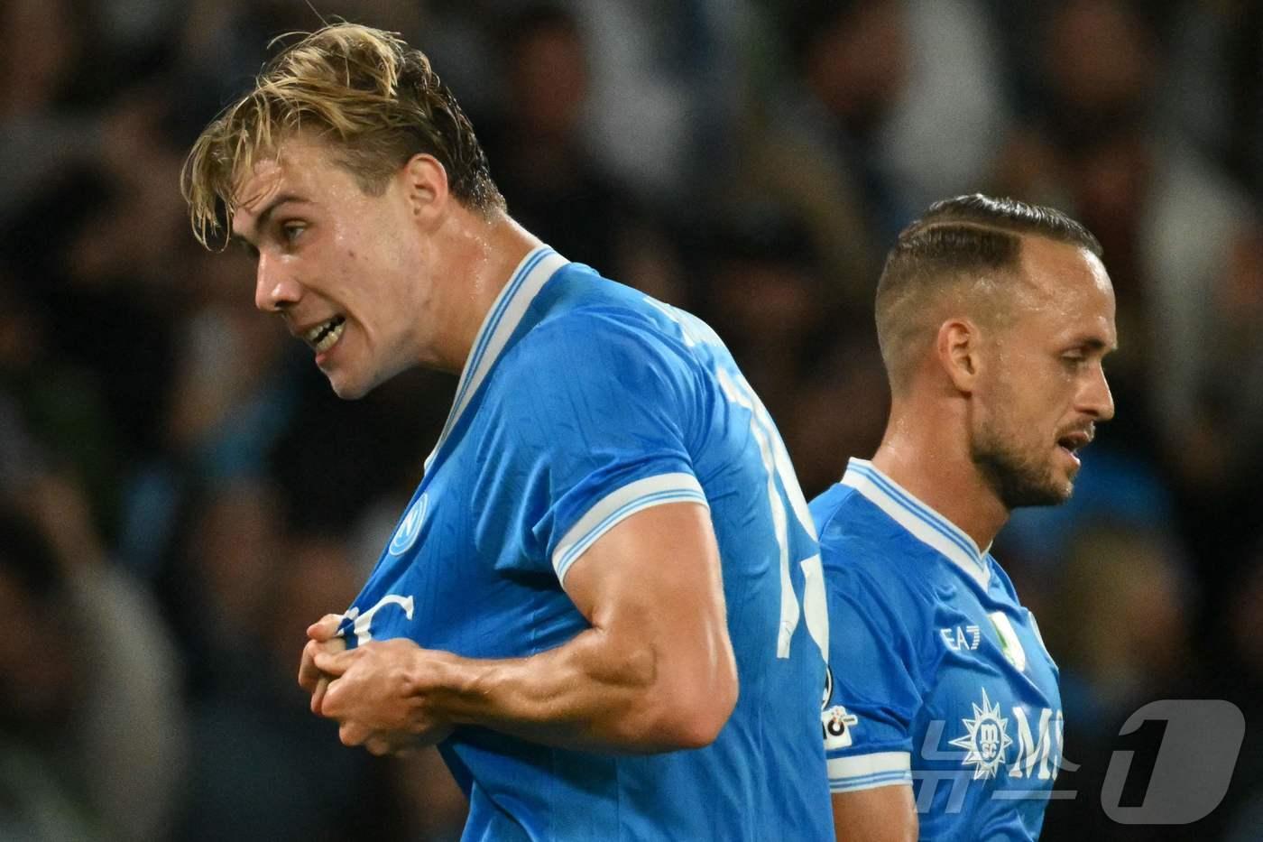 나폴리 공격수 라스무스 호일룬. ⓒ AFP=뉴스1