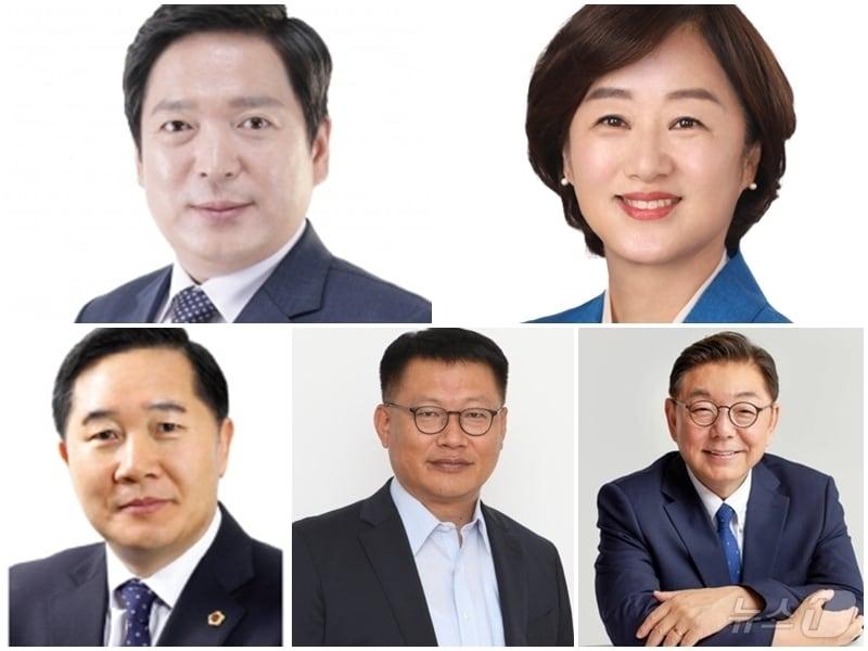 본문 이미지 - 광주 남구청장 후보군. 왼쪽 위부터 김병내, 황경아, 김용집, 박기수, 하상용 순 