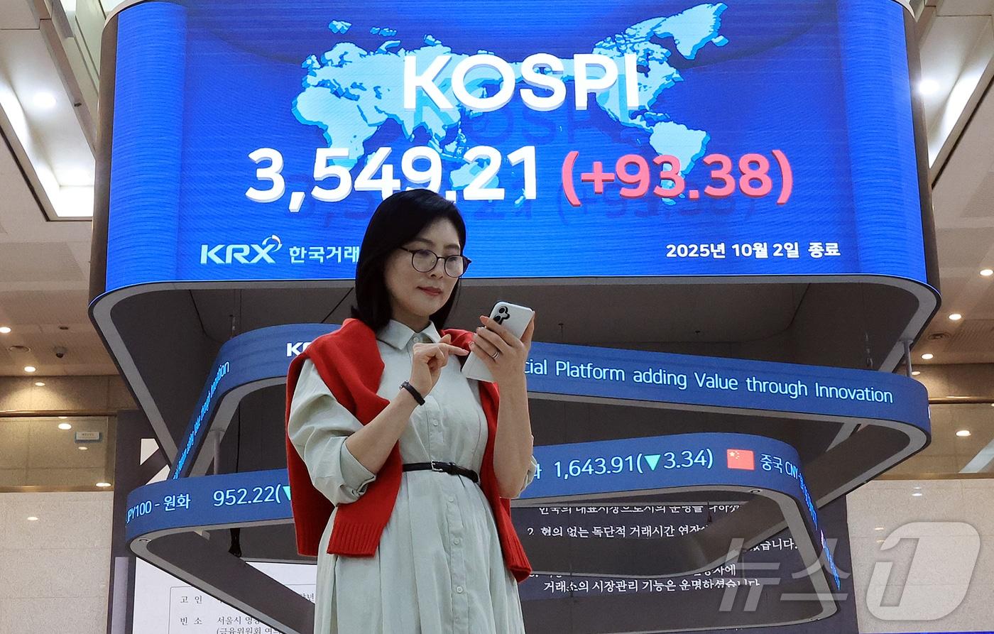 서울 영등포구 여의도 여의도 한국거래소 모니터에 코스피 시황이 표시되고 있다. /뉴스1 ⓒ News1