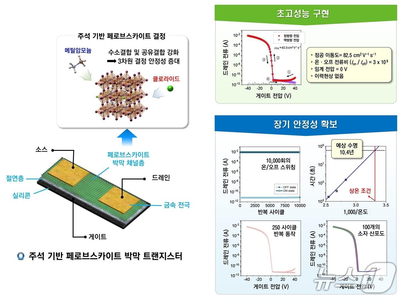 본문 이미지 - 주석 기반 페로브스카이트 박막 트랜지스터 구조(한국연구재단 제공) /뉴스1