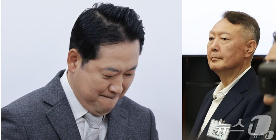 본문 이미지 -  장동혁 국민의힘 대표와 윤석열 전 대통령. ⓒ 뉴스1 DB