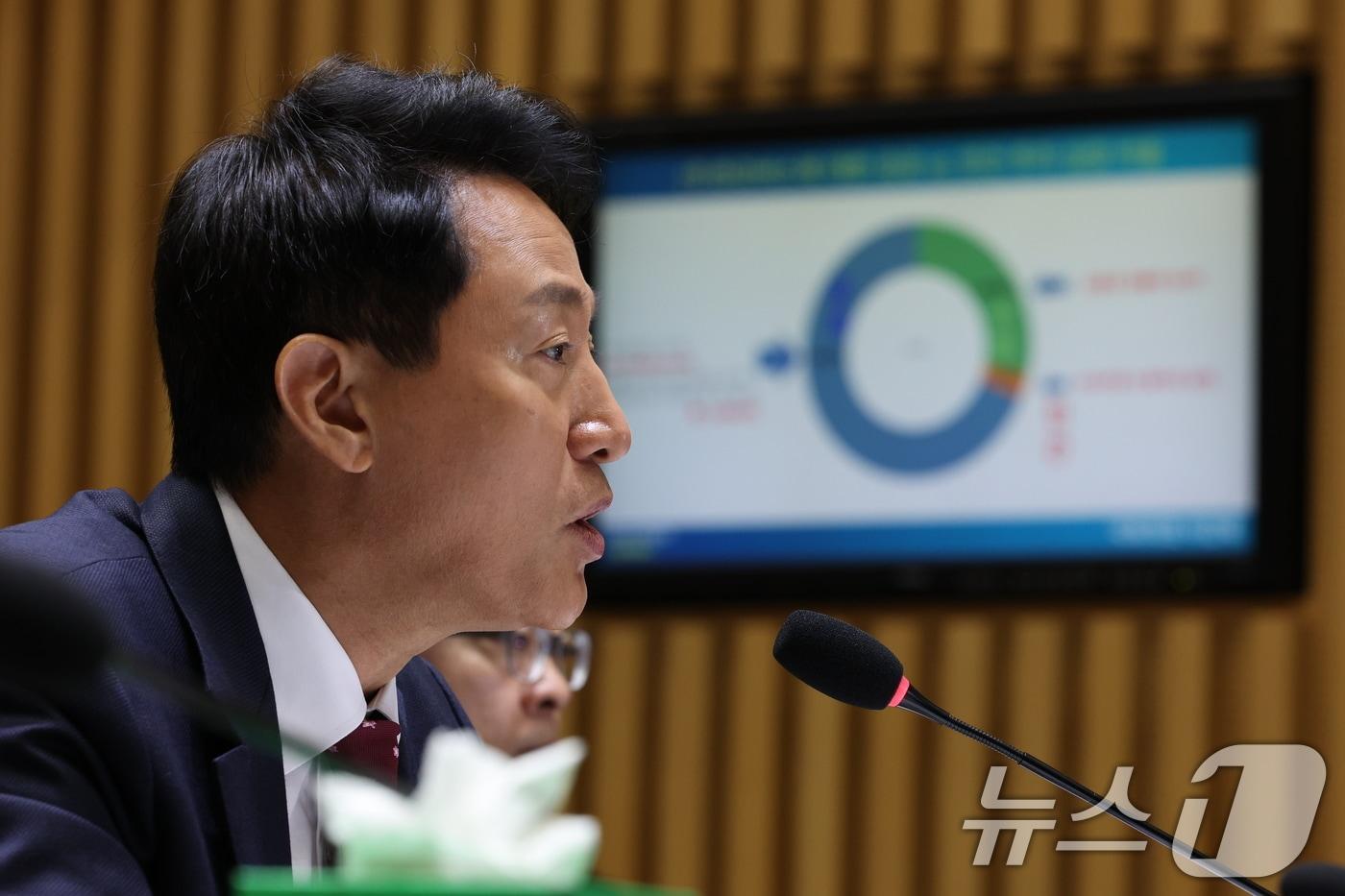 오세훈 서울시장이 20일 오전 서울 중구 서울시청에서 열린 국회 국토교통위원회의 서울시청에 대한 국정감사에서 의원들 질의에 답하고 있다. 2025.10.20/뉴스1 ⓒ News1 박정호 기자