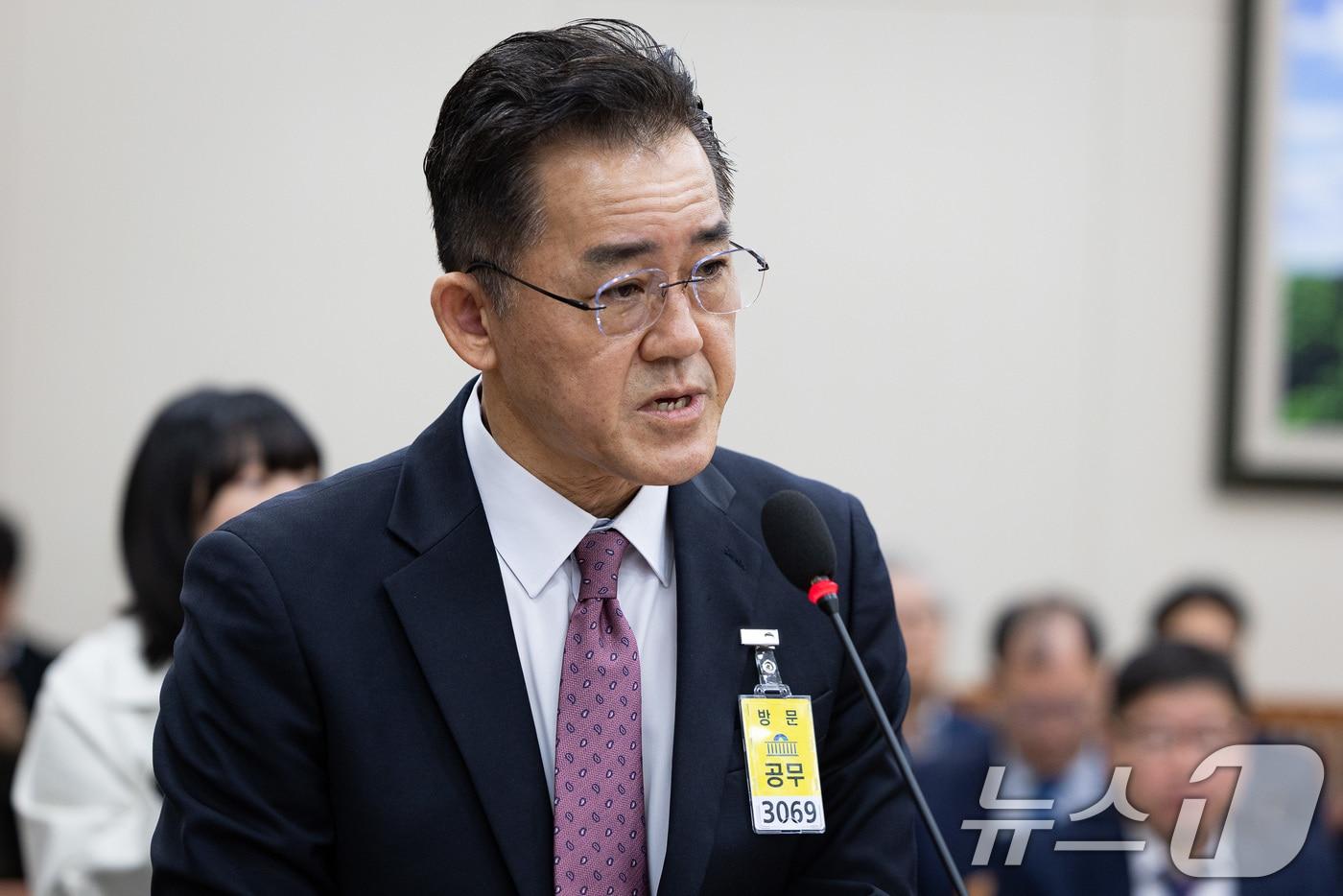 임상준 한국환경공단 이사장이 20일 서울 여의도 국회에서 열린 기후에너지환경노동위원회의 중앙환경분쟁조정피해구제위원회 등에 대한 국정감사에서 의원 질의에 답하고 있다. 2025.10.20/뉴스1 ⓒ News1 유승관 기자