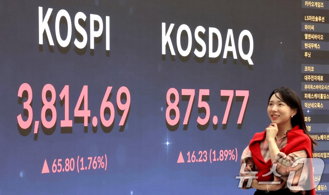 서울 영등포구 여의도 여의도 한국거래소 모니터./뉴스1 ⓒ News1 이호윤 기자