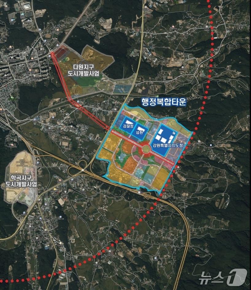 본문 이미지 - 강원 춘천시 동내면 고은리 행정복합타운 배치도.(자료사진)/뉴스1 DB
