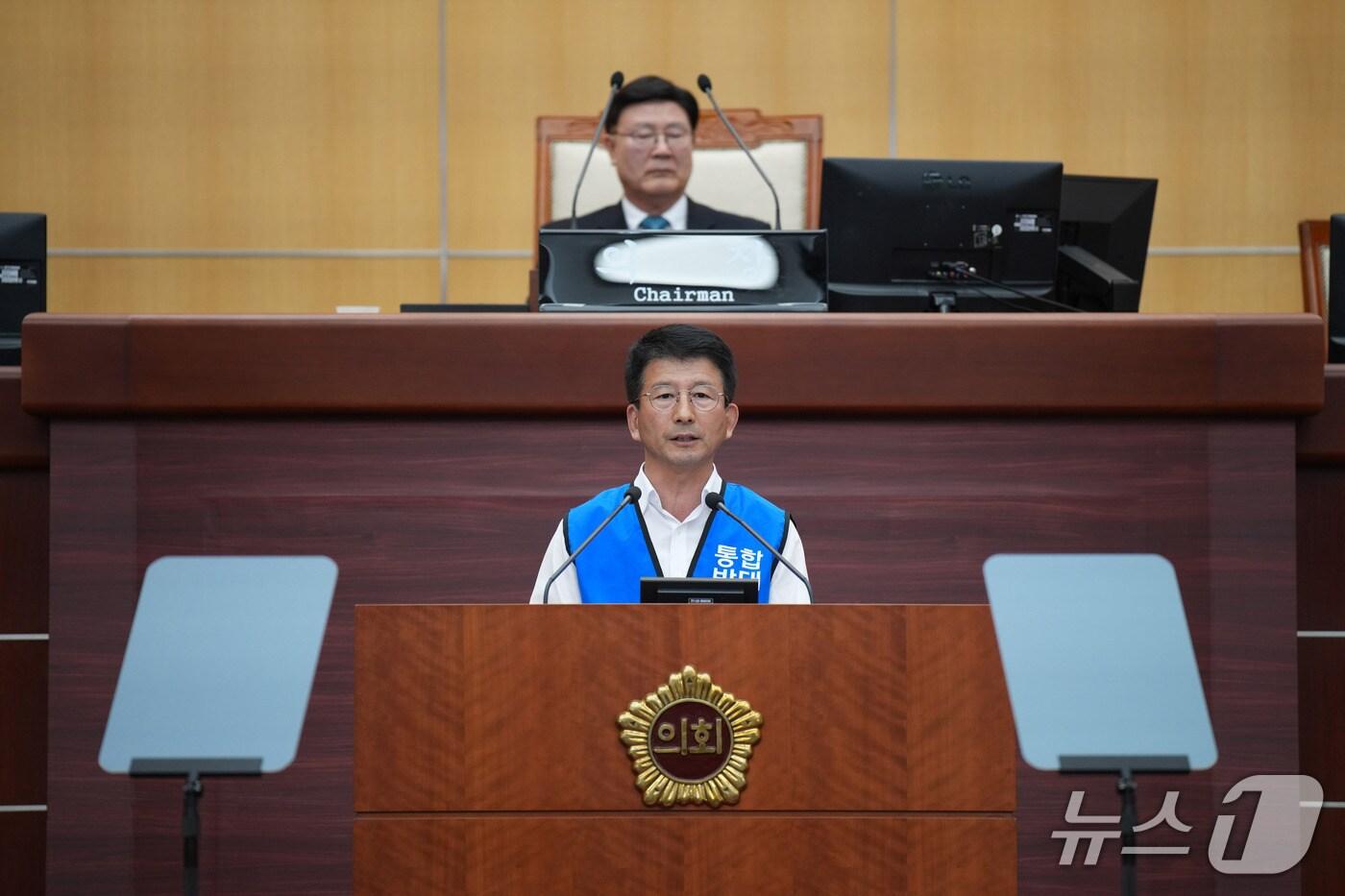 20일 권요안 전북도의원이 임시회 본회의에서 5분 발언을 하고 있다.&#40;의회제공. 재판매 및 DB금지&#41;2025.10.20/뉴스1