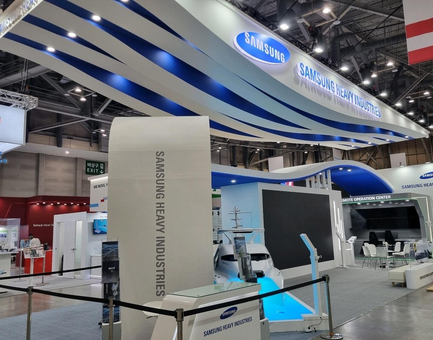본문 이미지 - '코마린 2025'에 설치된 삼성중공업 부스 전경. (삼성중공업 제공)