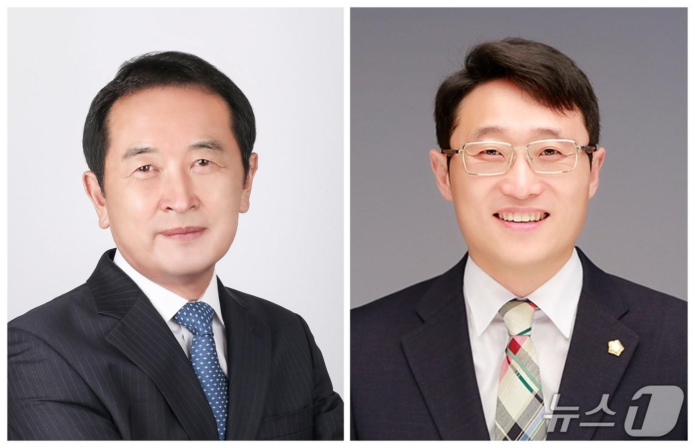 김제시의회 행정사무감사특위 황배연 위원장&#40;왼쪽&#41;과 전수관 부위원장.&#40;김제시의회 제공. 재판매 및 DB금지&#41;