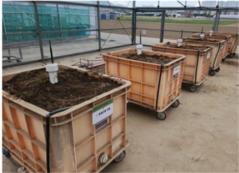 본문 이미지 - 밭 토양 모사 시험을 통한 감지기 성능 검증 현장.(농촌진흥청 제공) 2025.10.22 /뉴스1