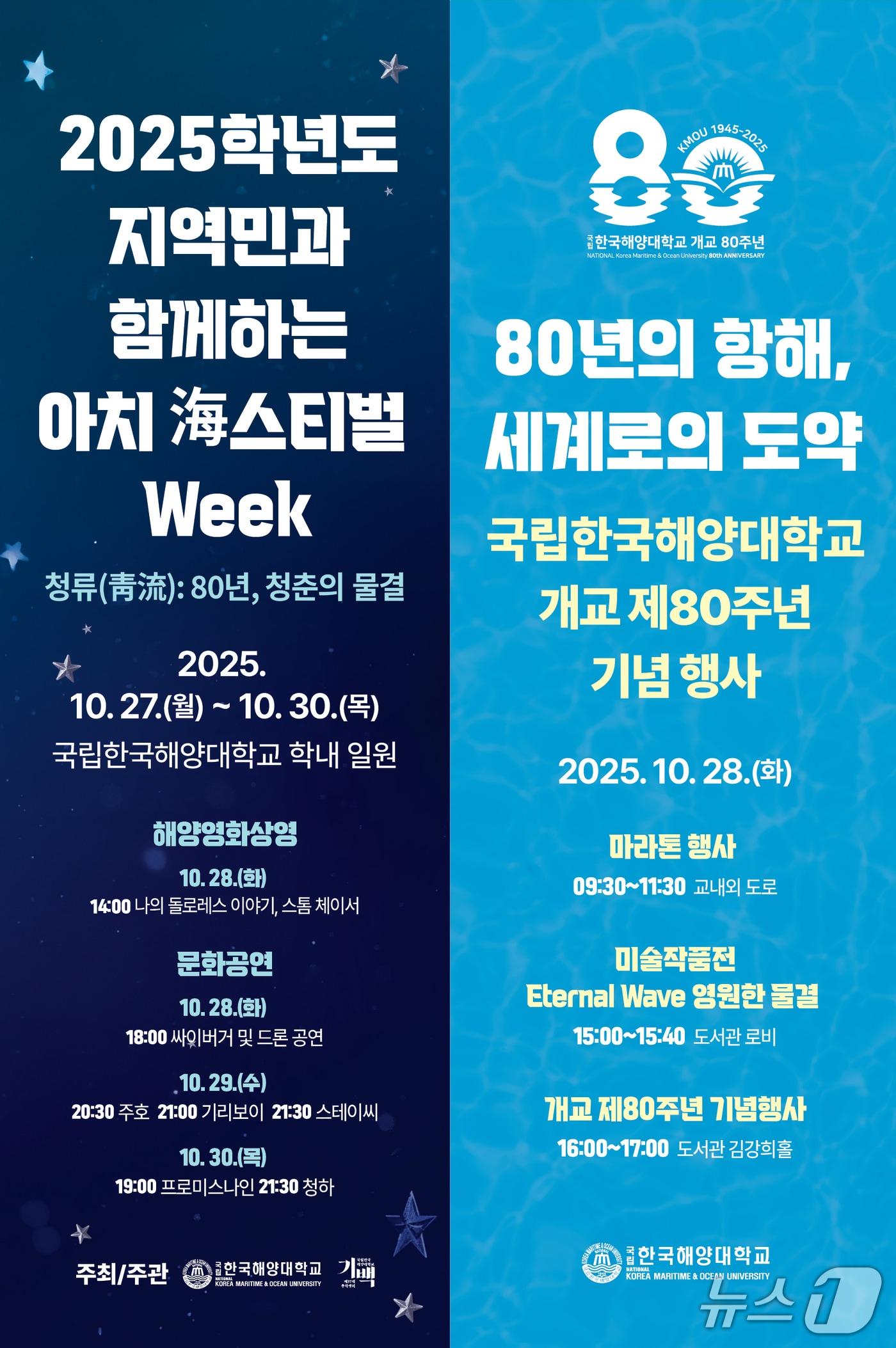 본문 이미지 - '2025학년도 아치 해(海)스티벌 위크’ 포스터 (한국해양대 제공. 재판매 및 DB금지)