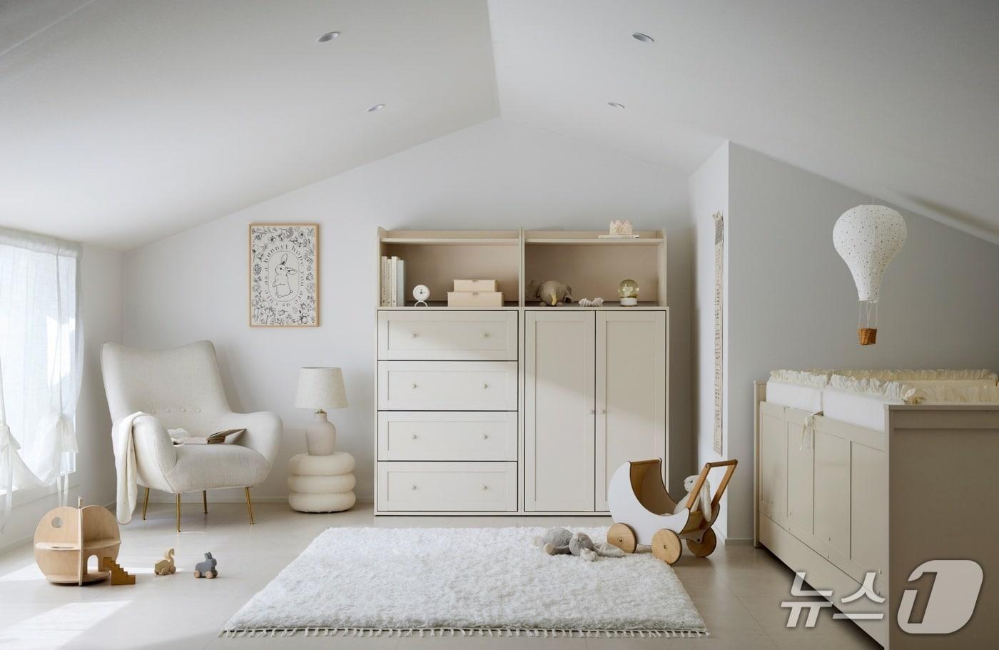 샘키즈 보나 수납장과 침대로 꾸민 아이방 모습 (한샘 제공. 재판매 및 DB금지)
