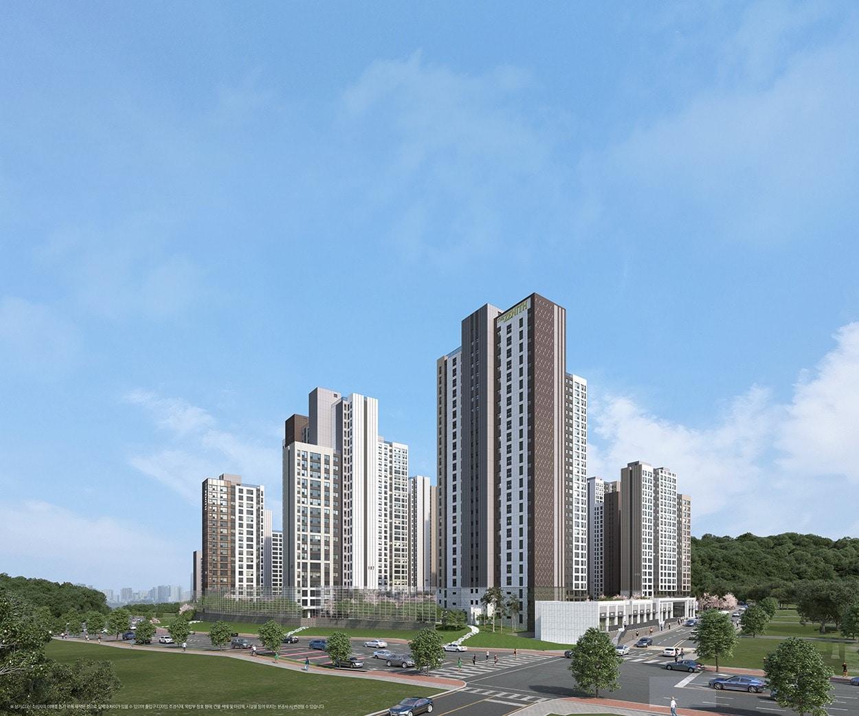 본문 이미지 -  두산위브더제니스 청주 센트럴파크 투시도(두산건설 제공) 뉴스1ⓒ news1 