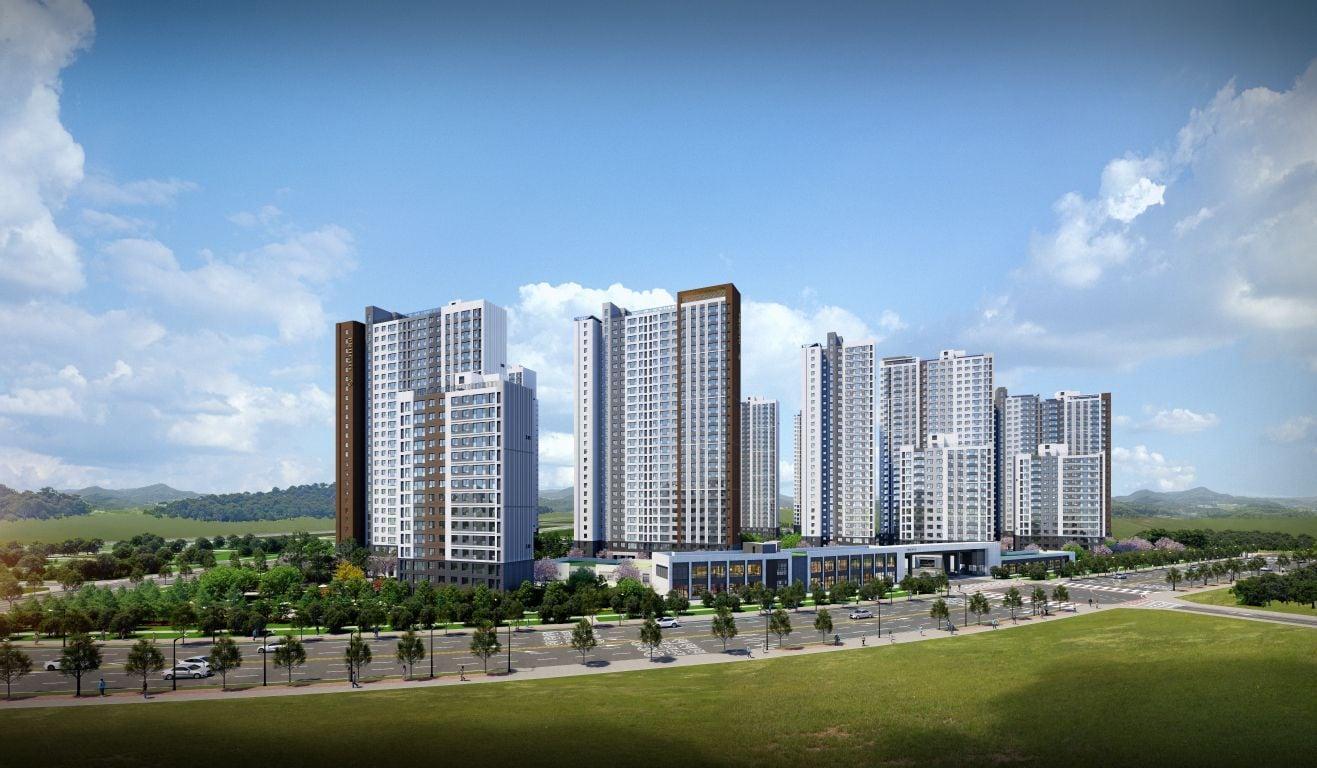 본문 이미지 - 대우건설 김포 '풍무역 푸르지오 더마크' 주경 투시도.(대우건설 제공)뉴스1ⓒ news1